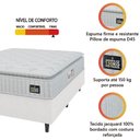 Ver imagem 3 de Cama Box Casal Queen Colchão Espuma D45 Lazio Pillow Top 158x198x62cm Branco Hellen