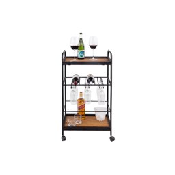 Carrinho Bar Bebidas Adega Dipi Decorativo Studio Metal Madeira Carrinho Dipi Preto - 7