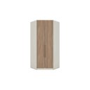 Ver imagem 1 de Guarda Roupa Closet de Quarto Canto Oblíquo MC05 C- 2 Portas e 3 Gavetas Areia-Jequitibá