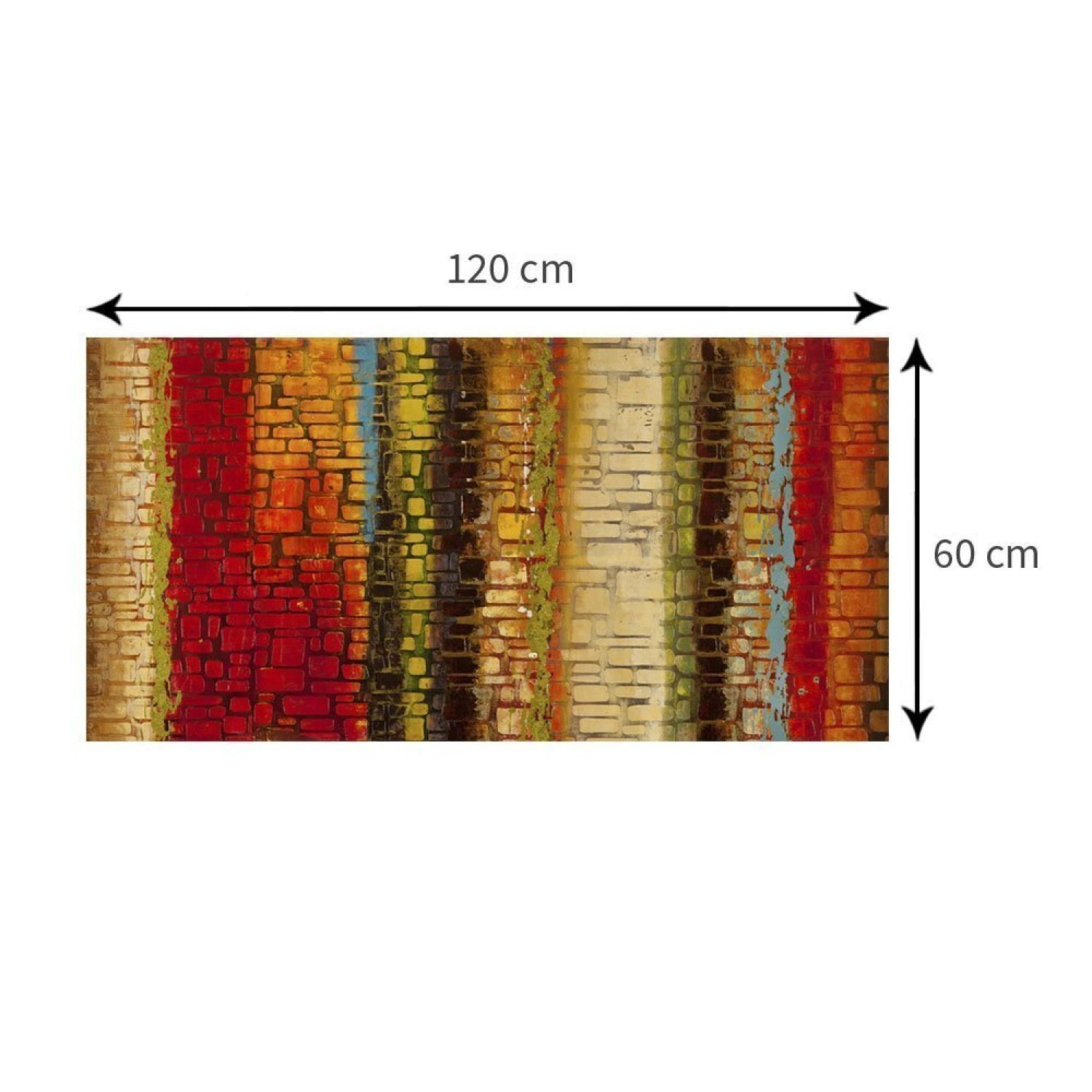 Quadro em Tela Decorativa Abstrata Ladrilhos Decore Pronto - 3