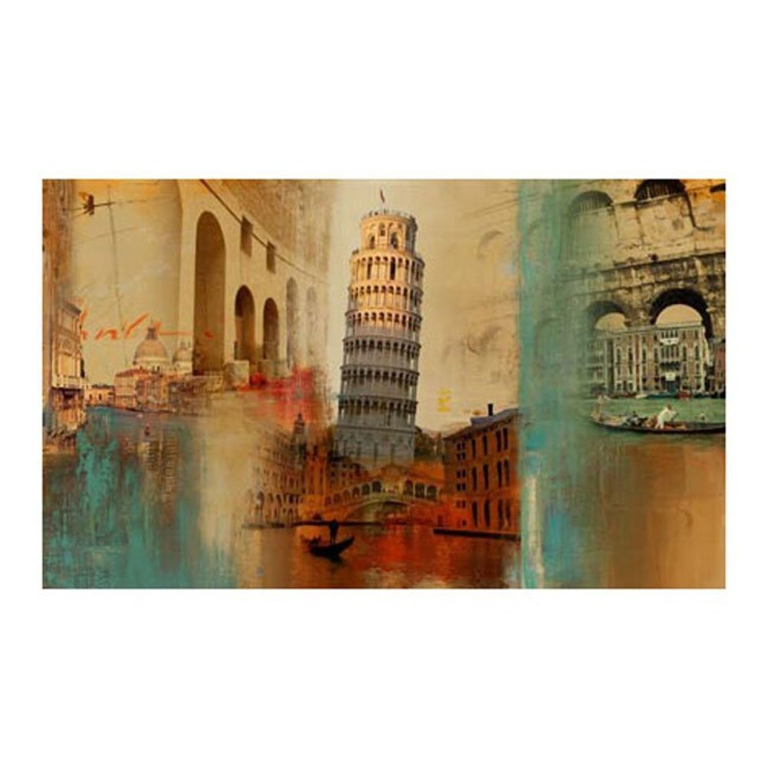 Quadro Decorativo em Tela de Tecido Torre de Pisa Itália Decore Pronto - 1