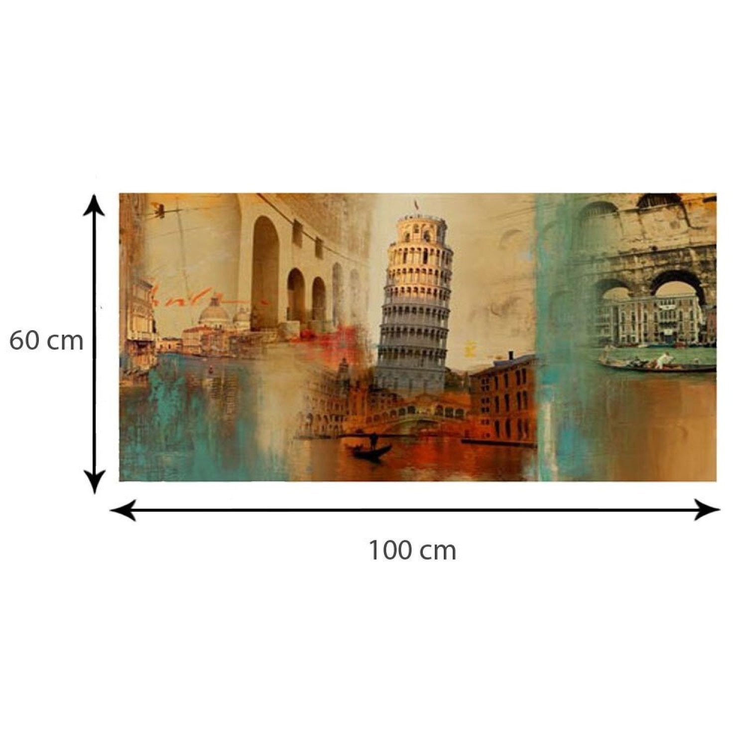 Quadro Decorativo em Tela de Tecido Torre de Pisa Itália Decore Pronto - 3