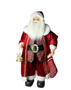 Papai Noel Luxo 30cm Vermelho e Xadrez - 1