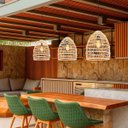 Ver imagem 5 de Pendente Fibra Natural Rattan Vime Mesa Quarto Cesto Fib02