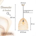 Ver imagem 2 de Pendente Fibra Natural Rattan Vime Mesa Quarto Cesto Fib02