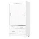 Ver imagem 2 de Guarda Roupa 2 Portas de Correr e 4 Gavetas Marel Flex Be25 com Armário Multiuso 2 Portas 3 Pratelei