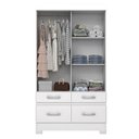 Ver imagem 3 de Guarda Roupa 2 Portas de Correr e 4 Gavetas Marel Flex Be25 com Armário Multiuso 2 Portas 3 Pratelei