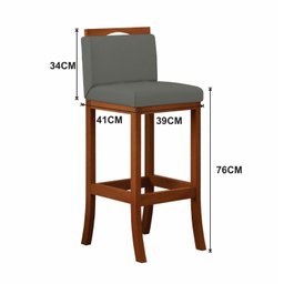 Conjunto 4 Banquetas Alta em Madeira Maciça Londres CCS Interiores - 3