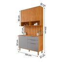 Ver imagem 4 de Aéreo com Balcão Painel Divina 120cm 4 Portas e 2 Gavetas Cinamomo/platina