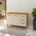 Ver imagem 2 de Armário Balcão de Pia Aurora 120cm Freijó/Off White s/Tampo - Nathan