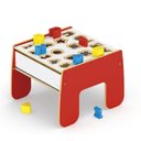 Ver imagem 2 de Mesinha Atividades Infantil 2 em 1 em Madeira Mesa Didatica Kit 16 Pecas Letras Formas Numeros Inter