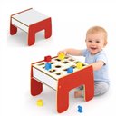Ver imagem 7 de Mesinha Atividades Infantil 2 em 1 em Madeira Mesa Didatica Kit 16 Pecas Letras Formas Numeros Inter