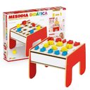 Ver imagem 1 de Mesinha Atividades Infantil 2 em 1 em Madeira Mesa Didatica Kit 16 Pecas Letras Formas Numeros Inter