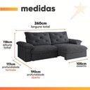 Ver imagem 6 de Sofá Retrátil e Reclinável 4 Lugares 2,60m Slim Amsterdã Cinza