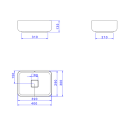 Cuba de Apoio Retangular 40x30cm Slim para Banheiro - Deca Branco Brilhante L.13040.17 - 5