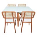 Ver imagem 3 de Conjunto Sala De Jantar Mesa Lara 120x90 Madeira Maciça 4 Cadeiras Lara Jequitibá Móveis