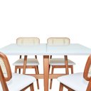 Ver imagem 4 de Conjunto Sala De Jantar Mesa Lara 120x90 Madeira Maciça 4 Cadeiras Lara Jequitibá Móveis
