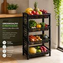 Ver imagem 5 de Fruteira Organizadora Fr-13 Multiuso Plástico PP Cozinha Preta Yeet