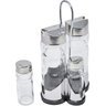Galheteiro de Vidro 4 Pçs com Suporte Metal - Azeite Vinagre Sal Pimenta Tempero - 4 Pçs - Panami - 2