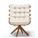 Ver imagem 3 de Poltrona Giratória Costela Corino Bege Base Madeira MA25 - D'Rossi