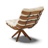 Poltrona Giratória Costela Corino Bege Base Madeira MA25 - D'Rossi - 5