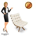 Ver imagem 6 de Poltrona Giratória Costela Corino Bege Base Madeira MA25 - D'Rossi