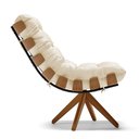 Ver imagem 4 de Poltrona Giratória Costela Corino Bege Base Madeira MA25 - D'Rossi