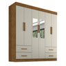 Guarda Roupa Casal com Espelho 6 Portas 4 Gavetas Veneto Sallêto Móveis - 3
