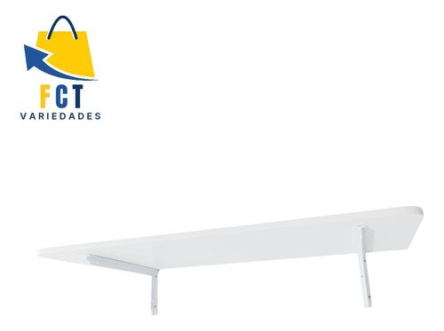 Prateleira Tampo Mesa 90x40 Mdf Branco Suporte Mão Francesa - 5