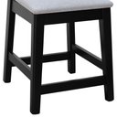 Ver imagem 3 de Kit 2 Banquetas Madeira Maciça Encosto Telinha Assento Estofado Preto Linho Bege Mescla Impermeá