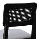 Ver imagem 2 de Kit 2 Banquetas Madeira Maciça Encosto Telinha Assento Estofado Preto Linho Bege Mescla Impermeá