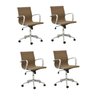 Kit 4 Cadeiras de Escritório Diretor Esteirinha em Corino Sevilha - 1