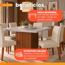 Ver imagem 5 de Conjunto Sala de Jantar Amsterdã New Mesa com Tampo Giratório 6 Cadeiras Trieste Madeirado/Bege