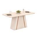 Ver imagem 2 de Mesa de Jantar Retangular Tampo Chanfrado 170x90cm Gabi Off White Freijó- Mabe Magazine
