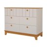Cômoda Permobili Biscoito com 6 Gavetas e Trocador - Off White/nature - 1