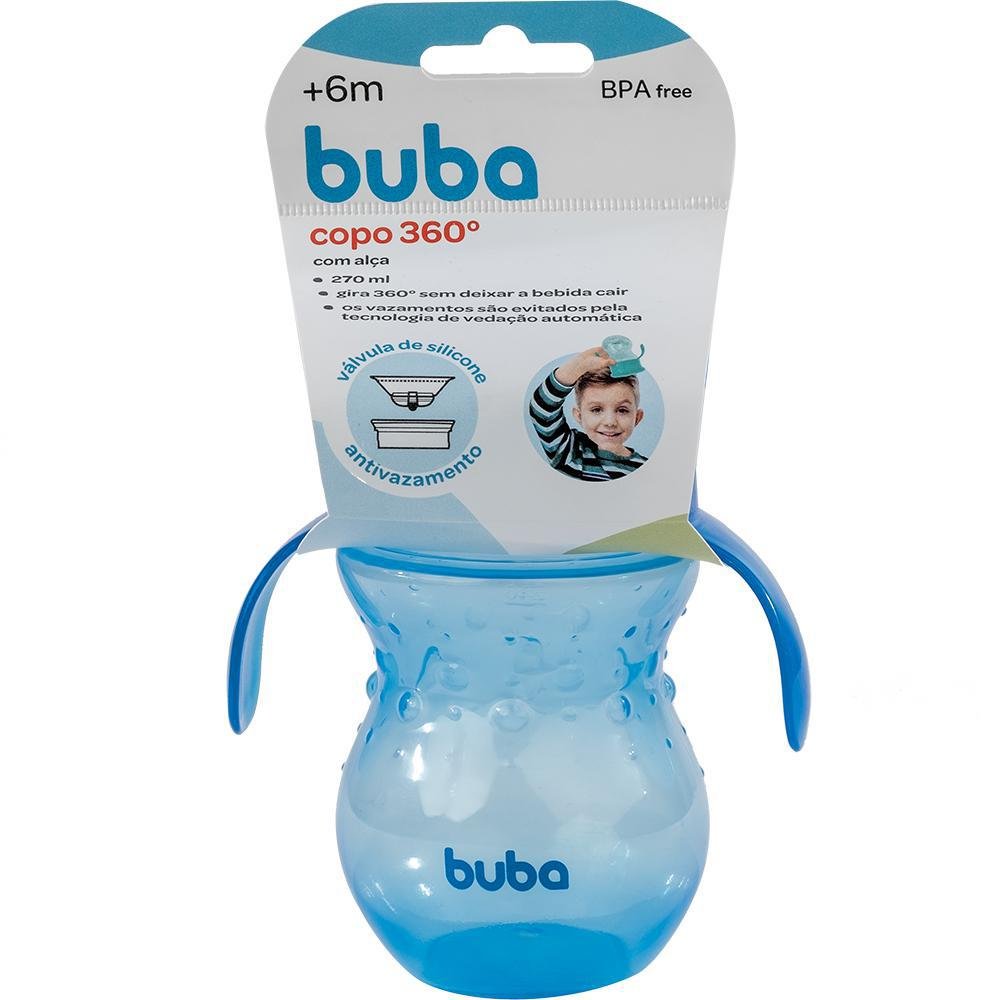 Copo 360 de Transição Antivazamento Azul Buba - 8