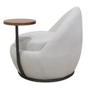 Ver mais imagens de Poltrona Orgânica Kaira com Mesa Lateral Esquerda Base Fixa Preto Bouclé Creep Off White - Nexta Cas