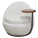 Ver imagem 6 de Poltrona Orgânica Kaira com Mesa Lateral Esquerda Base Fixa Preto Bouclé Creep Off White - Nexta Cas