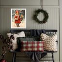 Ver imagem 2 de Quadro de Natal Menina com Passarinho 33x24cm:moldura Preta