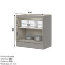 Ver imagem 3 de Balcão para Cozinha sem Tampo 2 Portas 1 Prateleira Americana Cinza