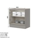 Ver imagem 4 de Balcão para Cozinha sem Tampo 2 Portas 1 Prateleira Americana Cinza