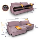 Ver imagem 4 de Sofá Cama Baú Ravello sem Caixa 2,26m Linho 3 Lugares