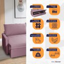 Ver imagem 3 de Sofá Cama Baú Ravello sem Caixa 2,26m Linho 3 Lugares