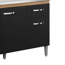 Ver imagem 3 de Balcão Gabinete de Pia Cozinha Multiuso 120cm sem Tampo Gabriela Amêndoa/preto- Mabe Magazine