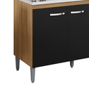 Ver imagem 4 de Balcão Gabinete de Pia Cozinha Multiuso 120cm sem Tampo Gabriela Amêndoa/preto- Mabe Magazine