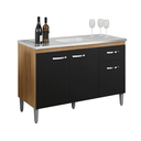 Ver imagem 2 de Balcão Gabinete de Pia Cozinha Multiuso 120cm sem Tampo Gabriela Amêndoa/preto- Mabe Magazine