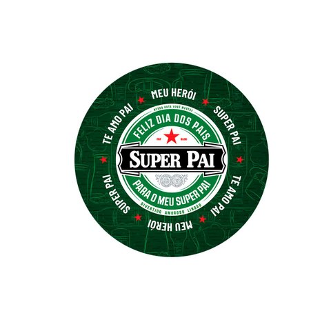 Kit Sousplat Super Pai Verde Nsw 4 Peças sem Base