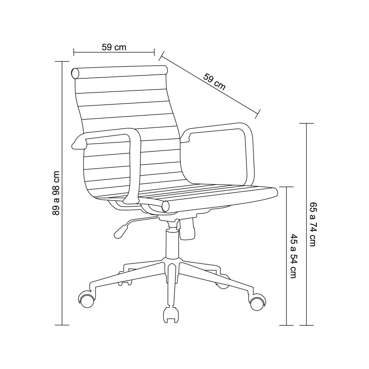 Conjunto 4 Cadeiras de Escritório Diretor Office Sevilha  Móveis - 6