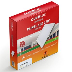 Painel Abs Led Embutir 18 Watts Bivolt 2700k Redondo - 02900 - Ourolux