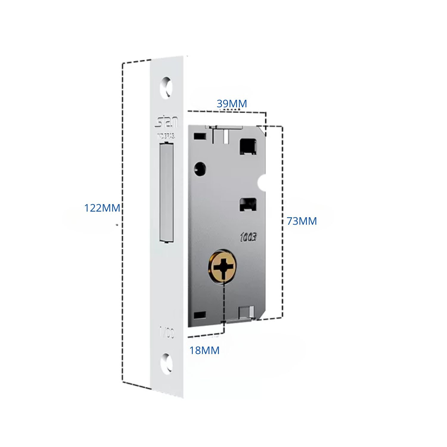 Fechadura Trava de Segurança Auxiliar Chave Tetra 1003 Stam - 7